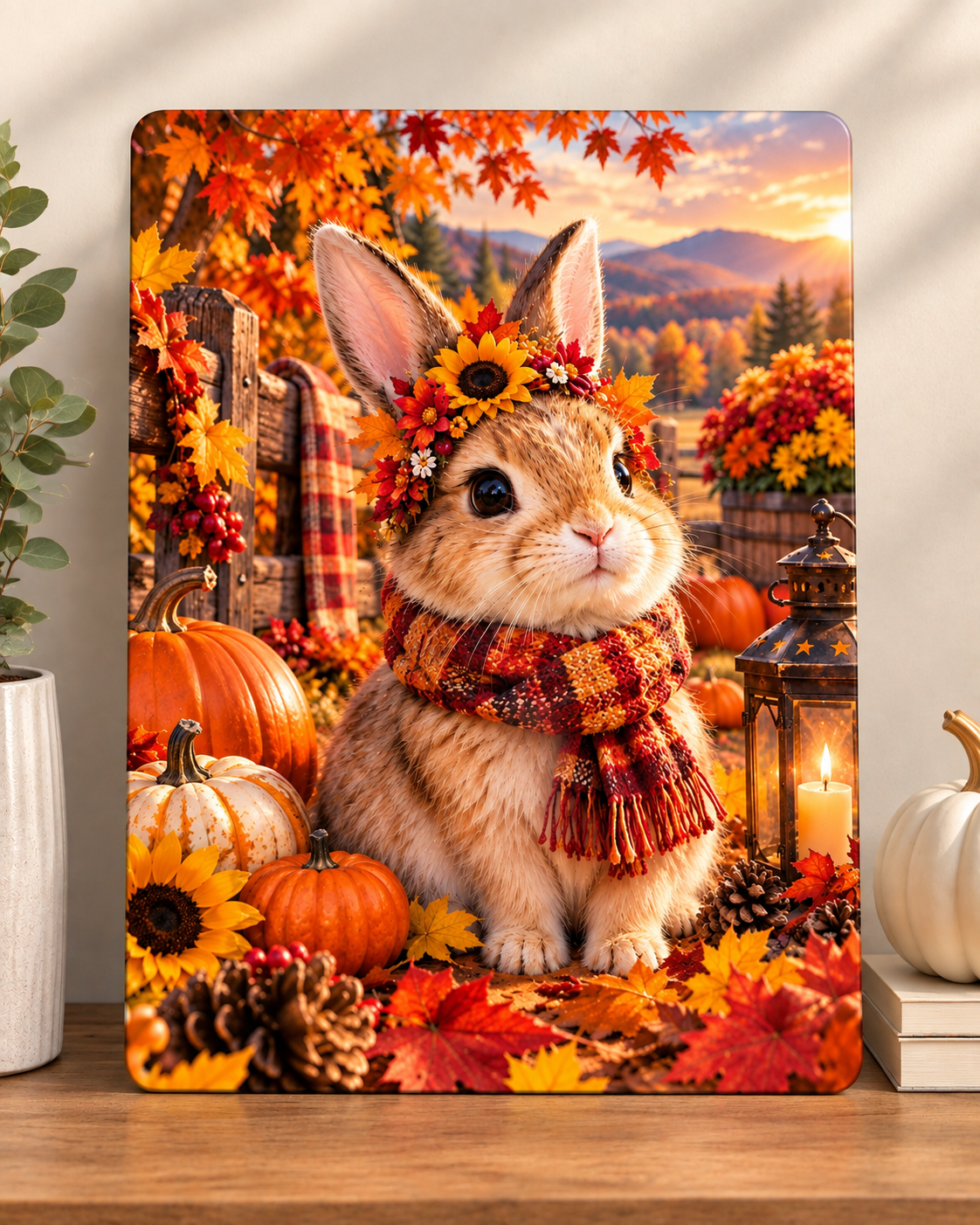The Four Seasons Bunny Premium Metal Art Poster