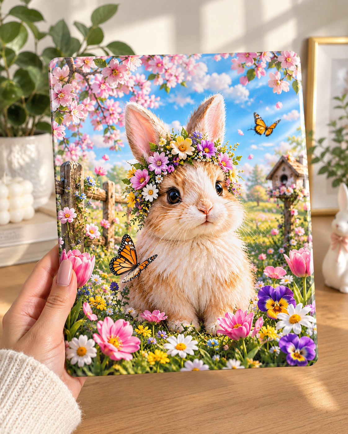 The Four Seasons Bunny Premium Metal Art Poster