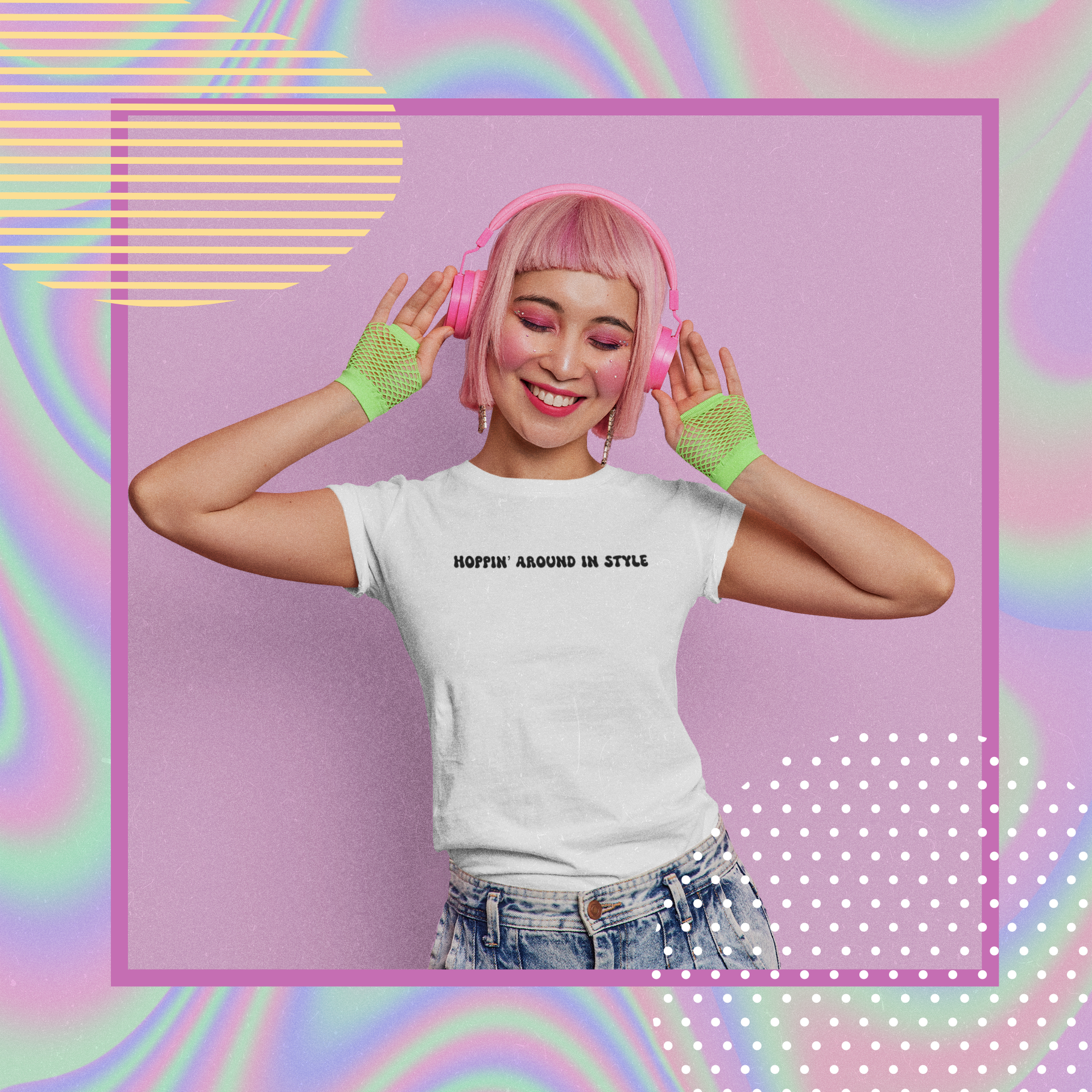 Hoppin’ in Style Graphic Tee – Cute Bunny T-Shirt for Rabbit Lovers