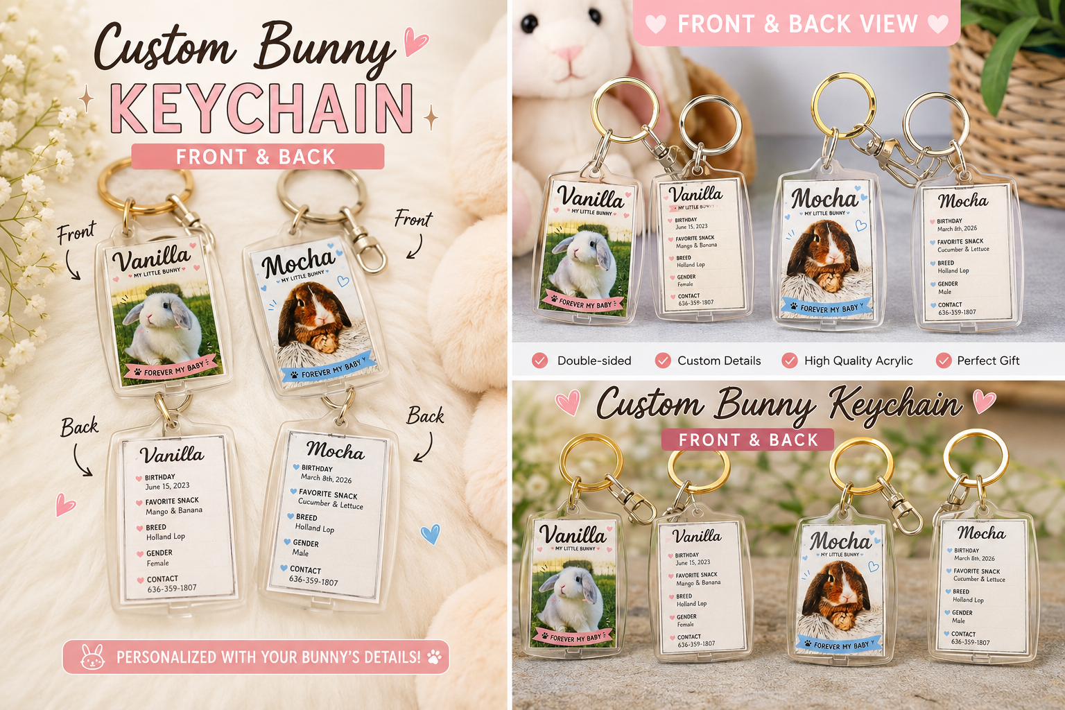 Personalized Pet Photo Keychain
