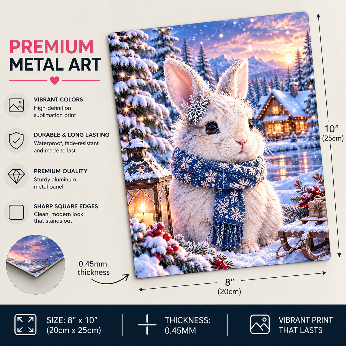 The Four Seasons Bunny Premium Metal Art Poster